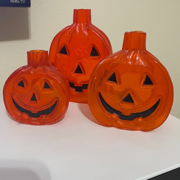 Yankee Candle Set of 3 Glass Pumpkin Candle Holder